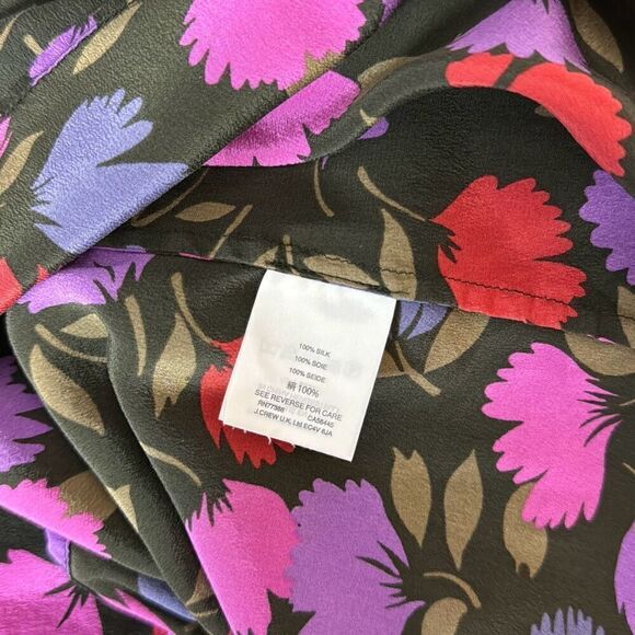 J. Crew Silk Floral Ruffle Detail Sleeveless Blouse 10 - Picture 5 of 6
